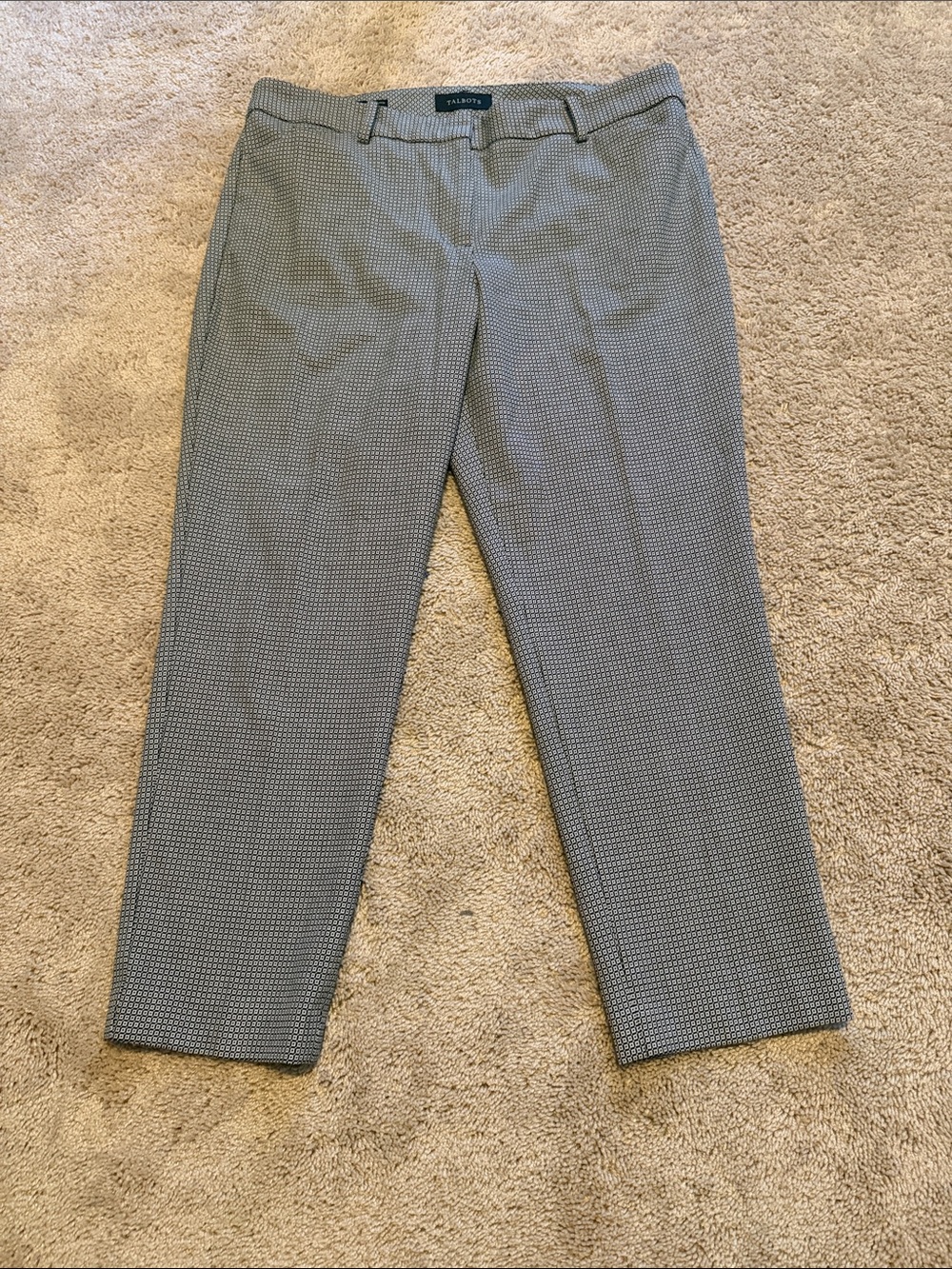 Talbots Gray Patterned Cropped Dress Pants